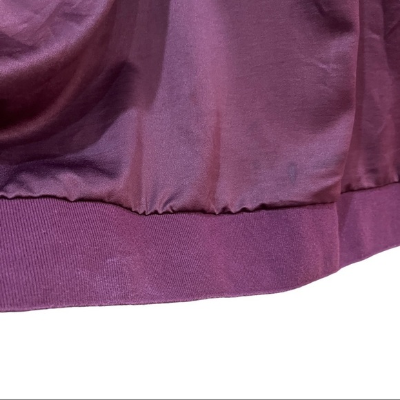 Lane Bryant Maroon Satin Lace Detail Sweatshirt Style Ties at Back Neck Sz 26 - Picture 13 of 13